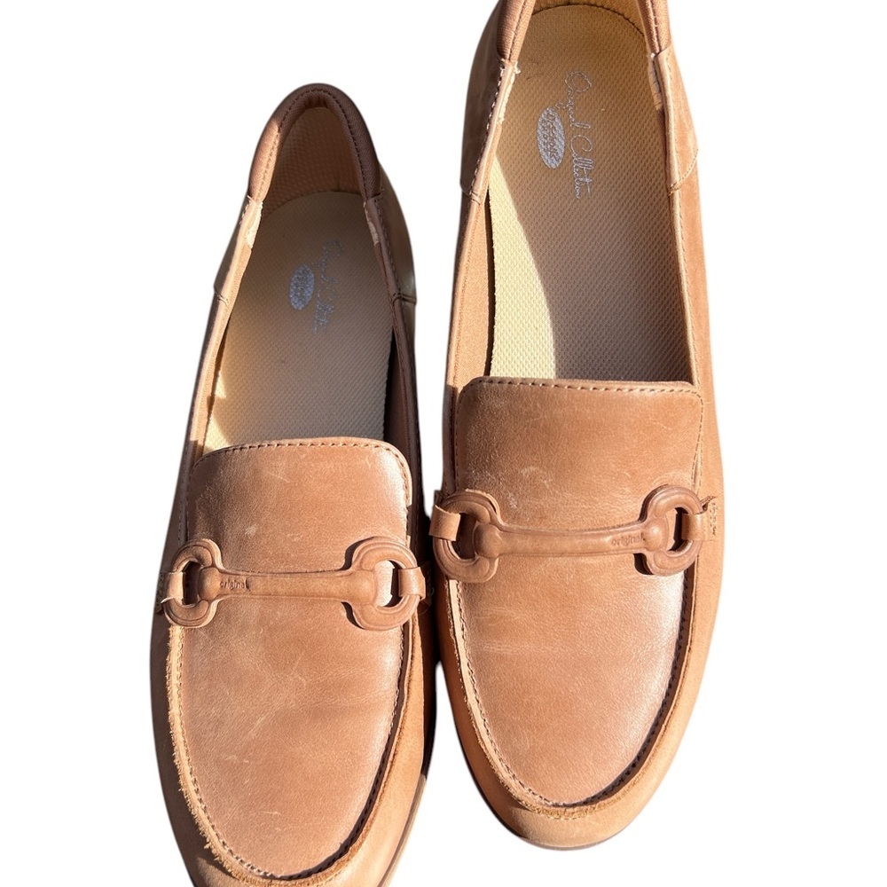 DR. SCHOLL’S Avenue Leather Loafers Size 8 Tan Comfort Slip On Flats - Picture 6 of 13